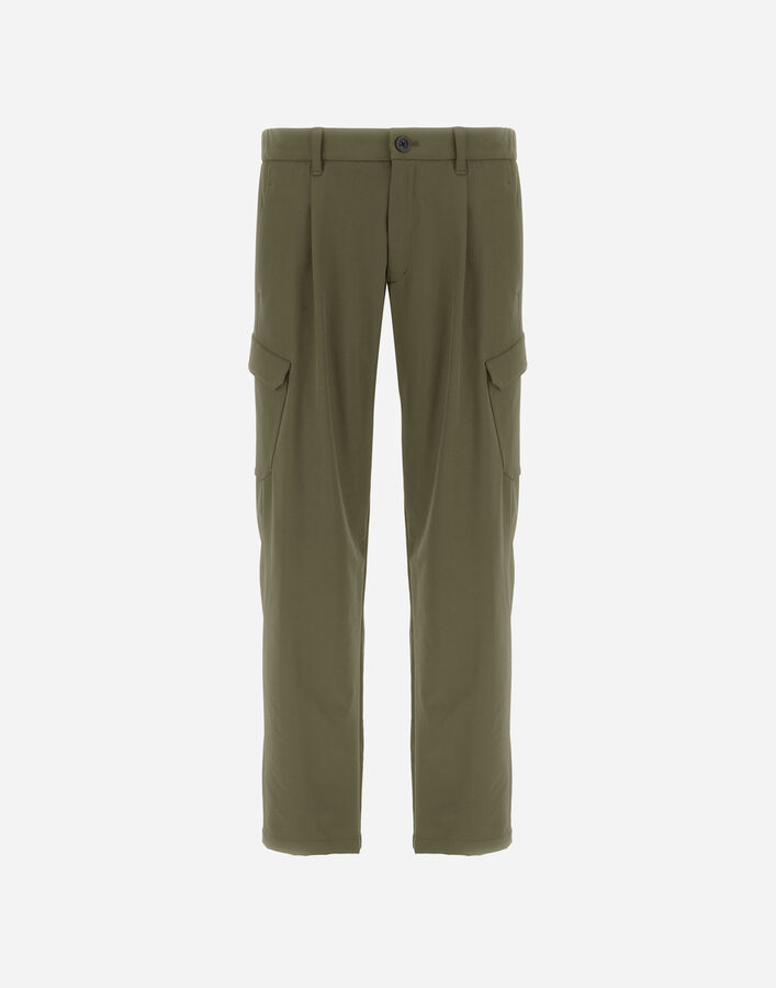 Herno LIGHT COMFORT STRETCH WOVEN CARGO TROUSERS Green PT000156U12773S7400