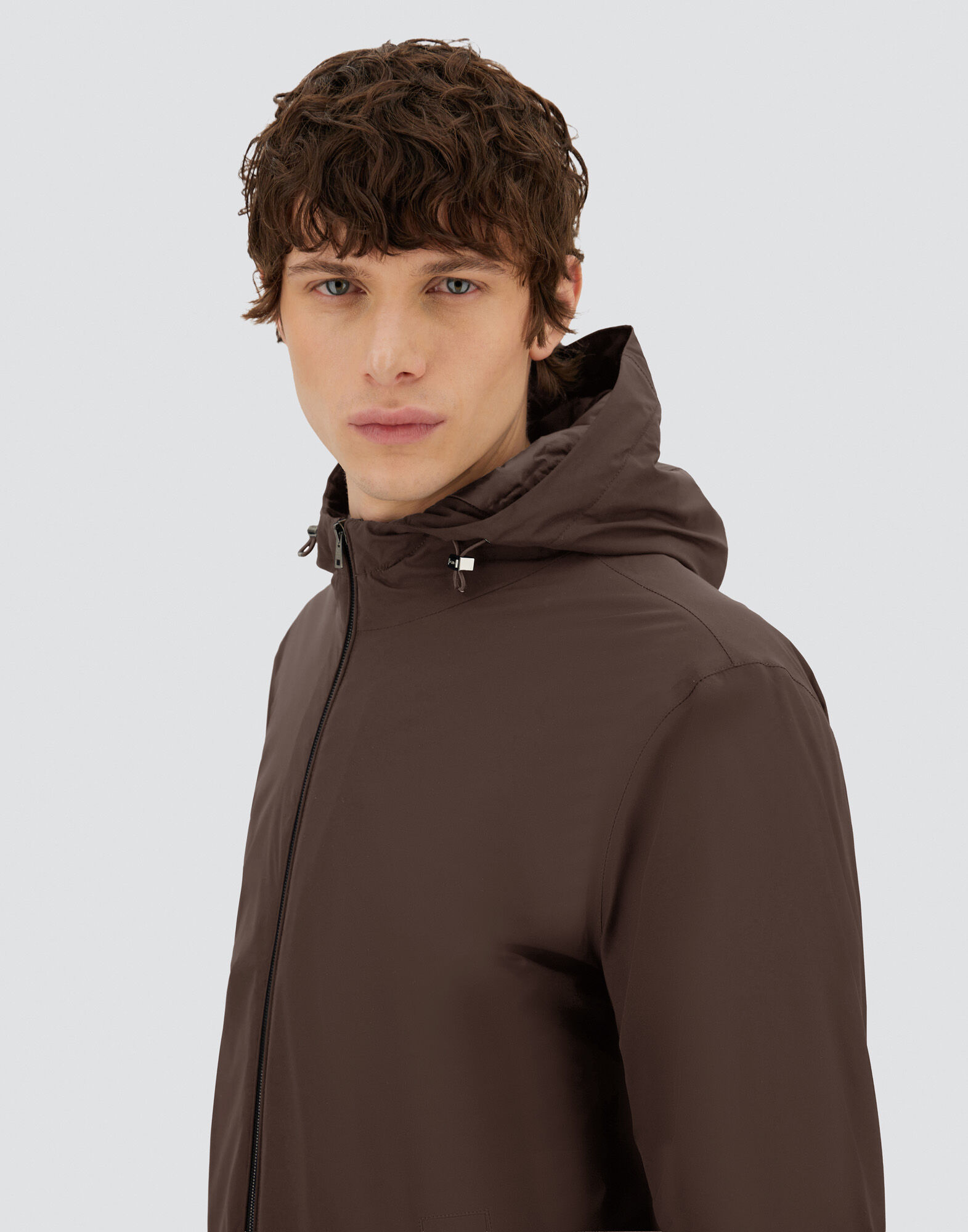 RESORT PARKA IN 4-WAY STRETCH NYLON in Dark Brown for Men | Herno®