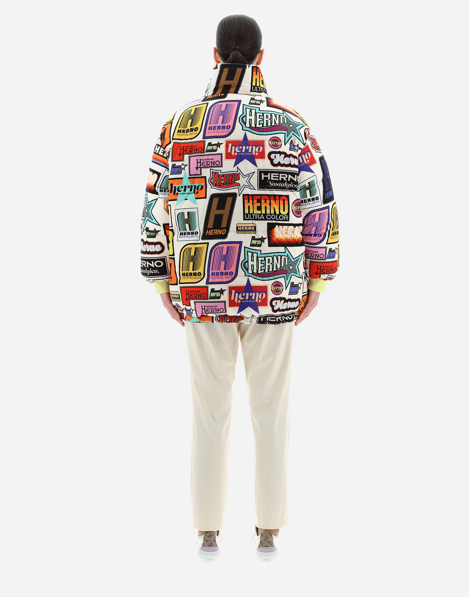 REVERSIBLE JACKET IN WINTER PATCH REV AND NYLON CHAMONIX in Black