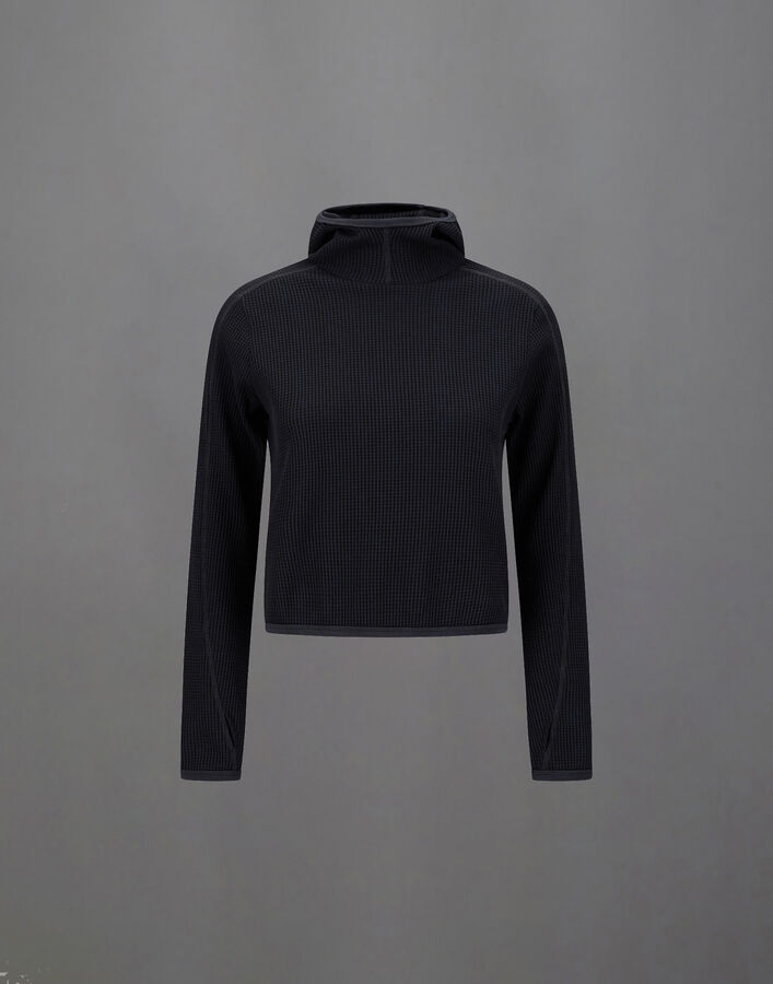 Herno LAMINAR WAFFLE JERSEY SWEATSHIRT Black JG00052DL560339300