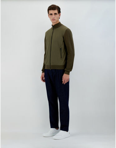 UNLIMITED WAFFLE COTTON AND MATT STRETCH JACKET in Military for 