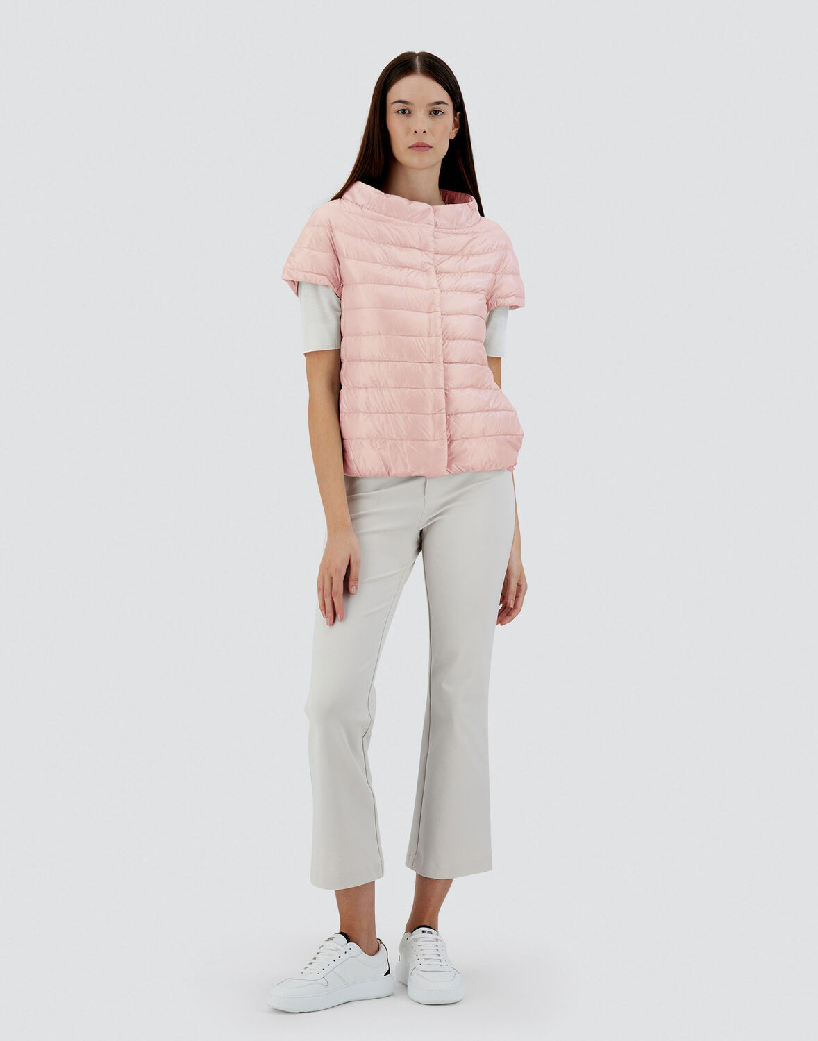 Herno Emilia Water-resistant Ultralight Nylon Puffer Cape In Light Pink