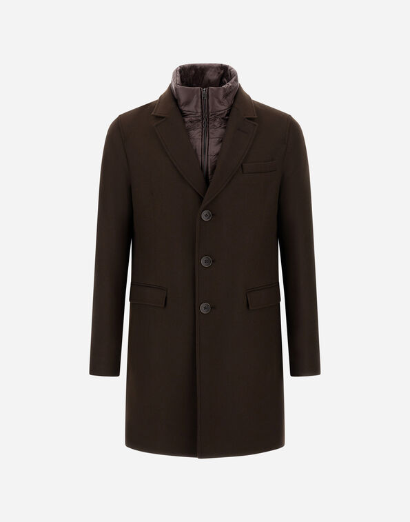 Herno ECOWOOL AND NYLON ULTRALIGHT COAT Dark Brown CA000202U333448993