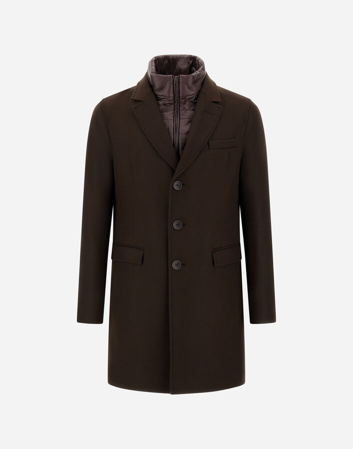 Herno ECOWOOL AND NYLON ULTRALIGHT COAT Dark Brown CA000202U333448993