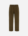 Herno TROUSERS IN WAXED TECH COTTON Military PT000131U13800Z7740