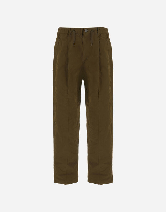 Herno TROUSERS IN WAXED TECH COTTON Military PT000131U13800Z7740