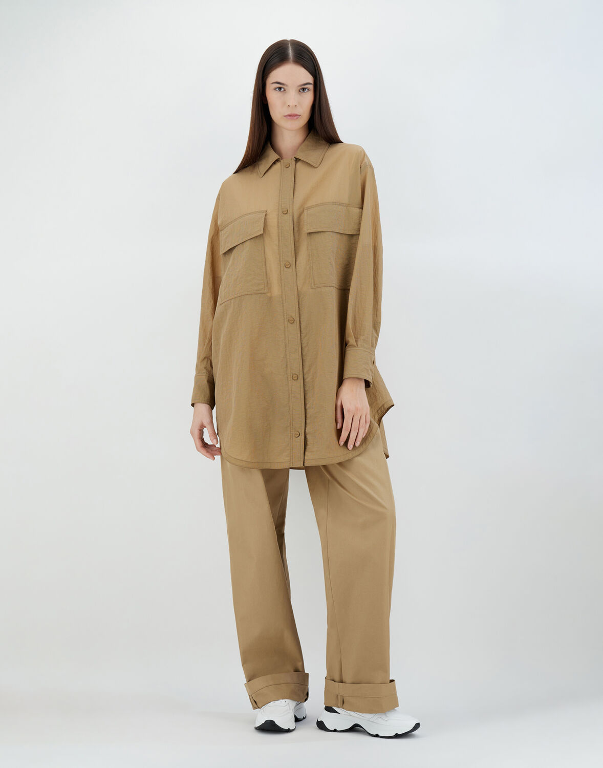 Herno 3d Ripstop シャツ In Sand