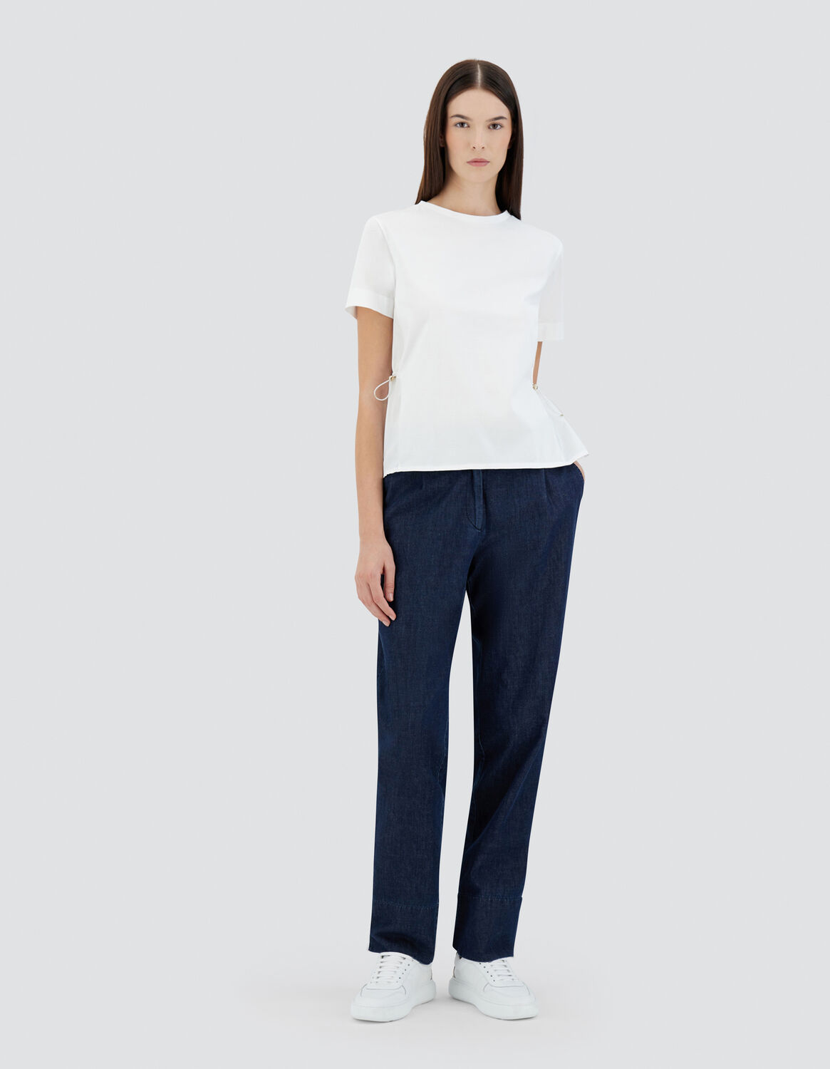 Herno T-shirt In Chic Cotton Jersey And New Techno Taffeta In White