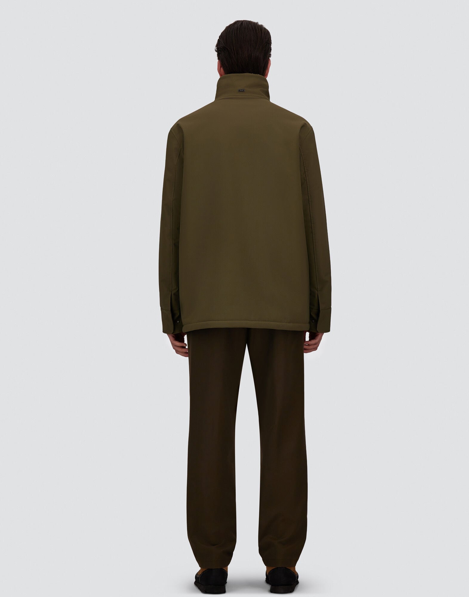 メンズ SHORT COAT IN MATTE TWILL AND CASHMERE-TOUCH FLANNEL ライト