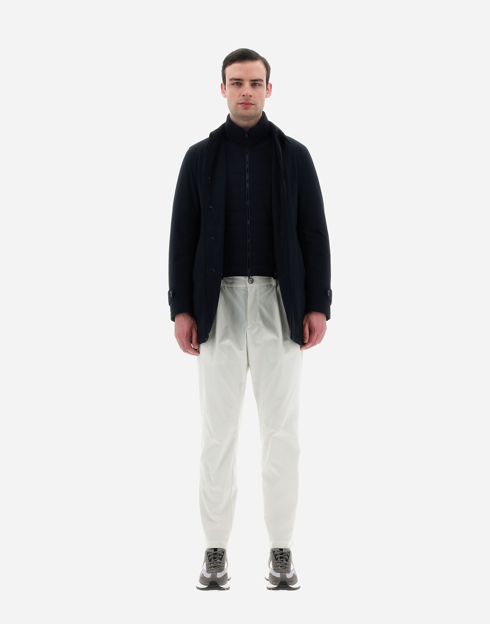 メンズ ワシントンレインコート ネイビーブルー | Herno® (ヘルノ)