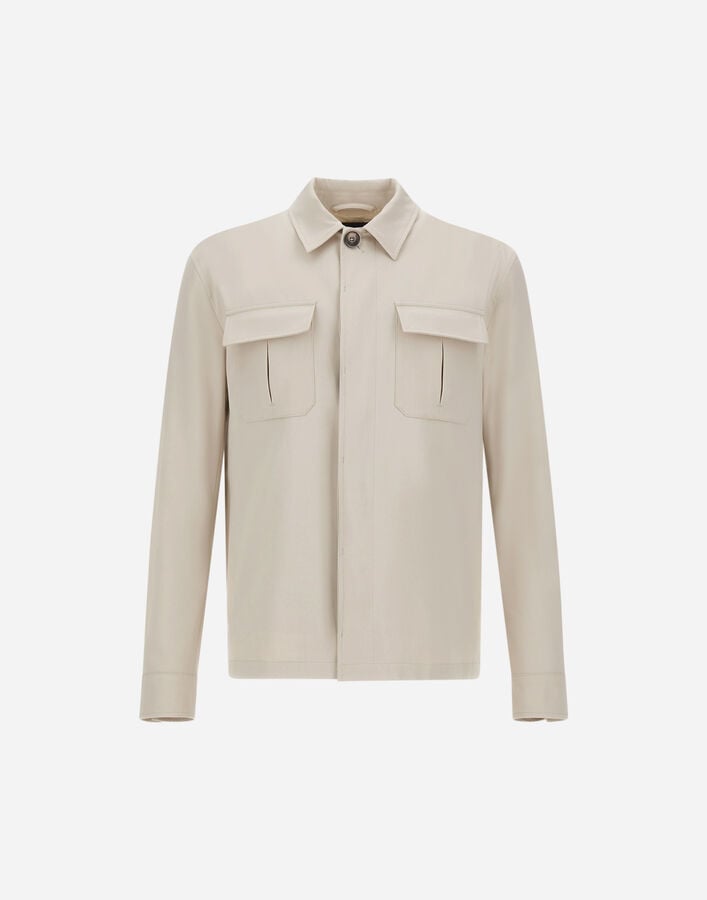 Herno SHACKET IN COTTON GABARDINE STRETCH Grey Pearl GI000634U13286S9403