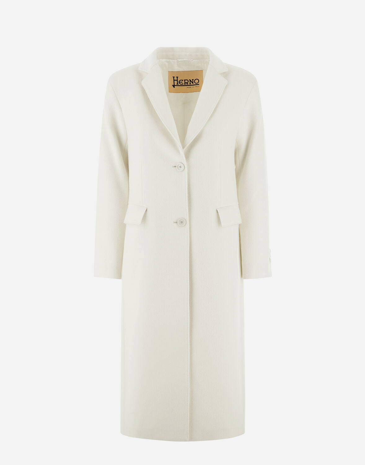 Herno Single Breasted Wool Coat In White