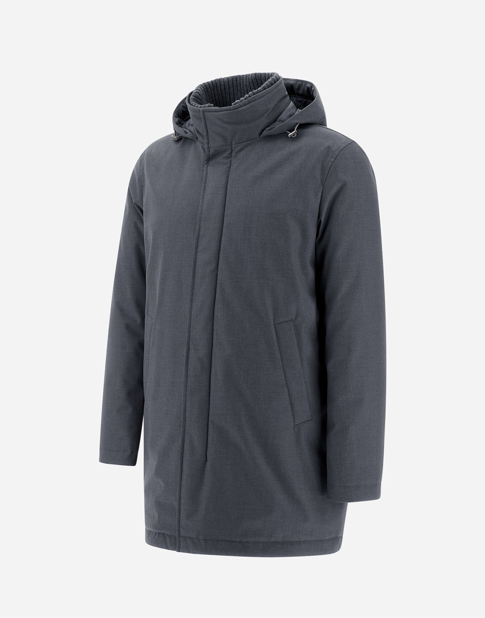 Herno グレー ウール混紡 ロングコート ダウンライナー付き メンズ ニュービジネス コート グレー | Herno® (ヘルノ)