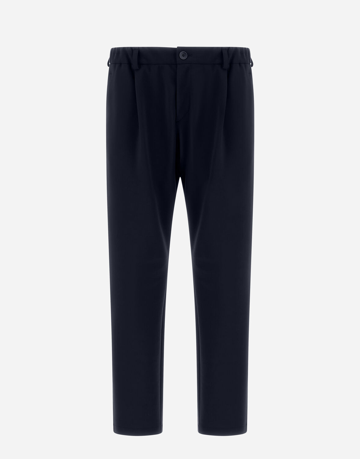 Herno Resort Trousers In Melange Suede Effect In Navy Blue