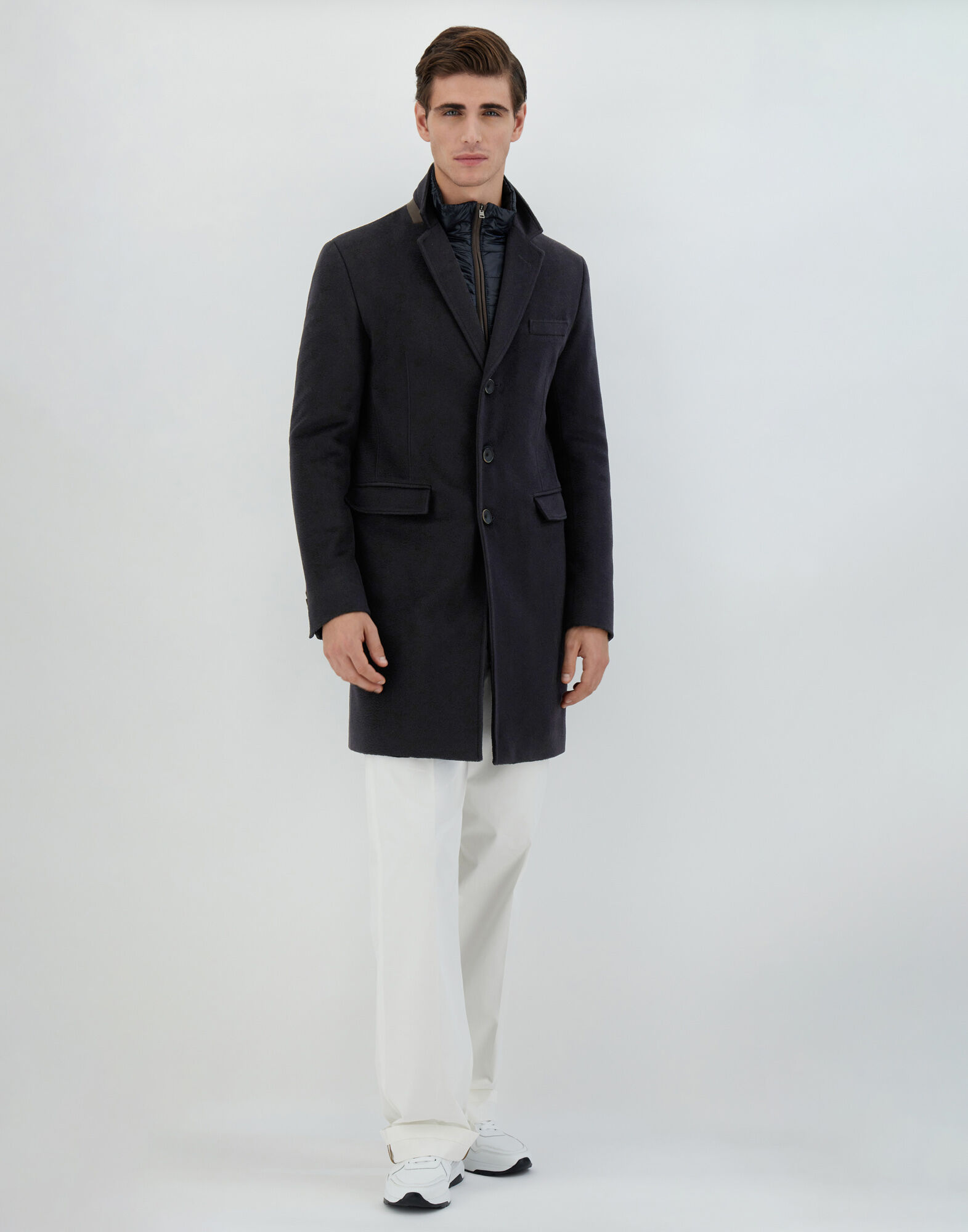 MANTEAU EN CACHEMIRE BUSINESS en Bleu marine pour homme Herno