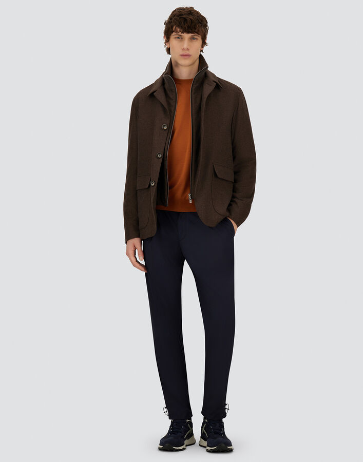 Herno RESORT BLAZER IN CASHMERE AND SILK Dark Brown GA00023UR380878800