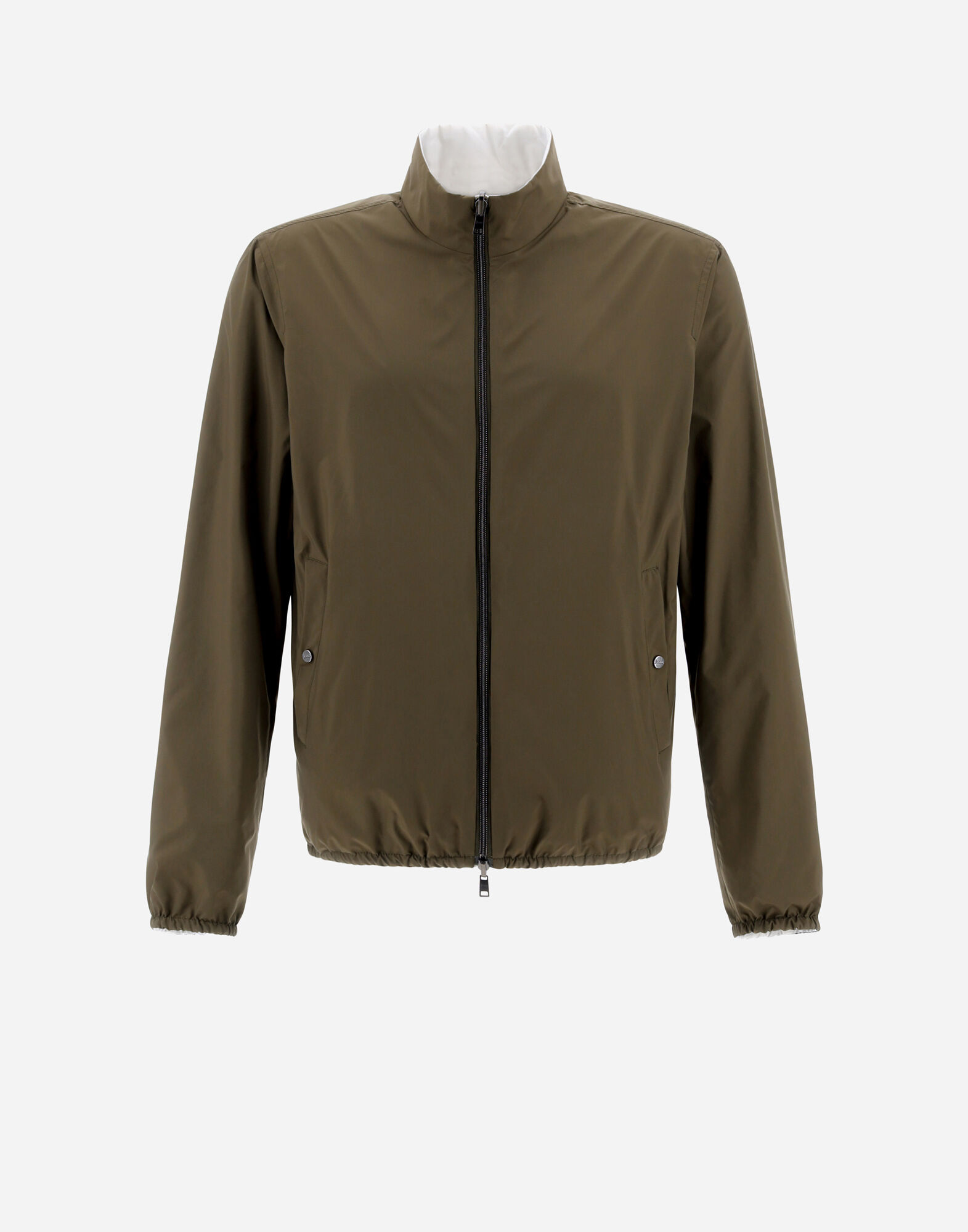 REVERSIBLE MILLIONAIRE MICROFIBRE AND ECOAGE BOMBER JACKET in Light Military for Men Herno