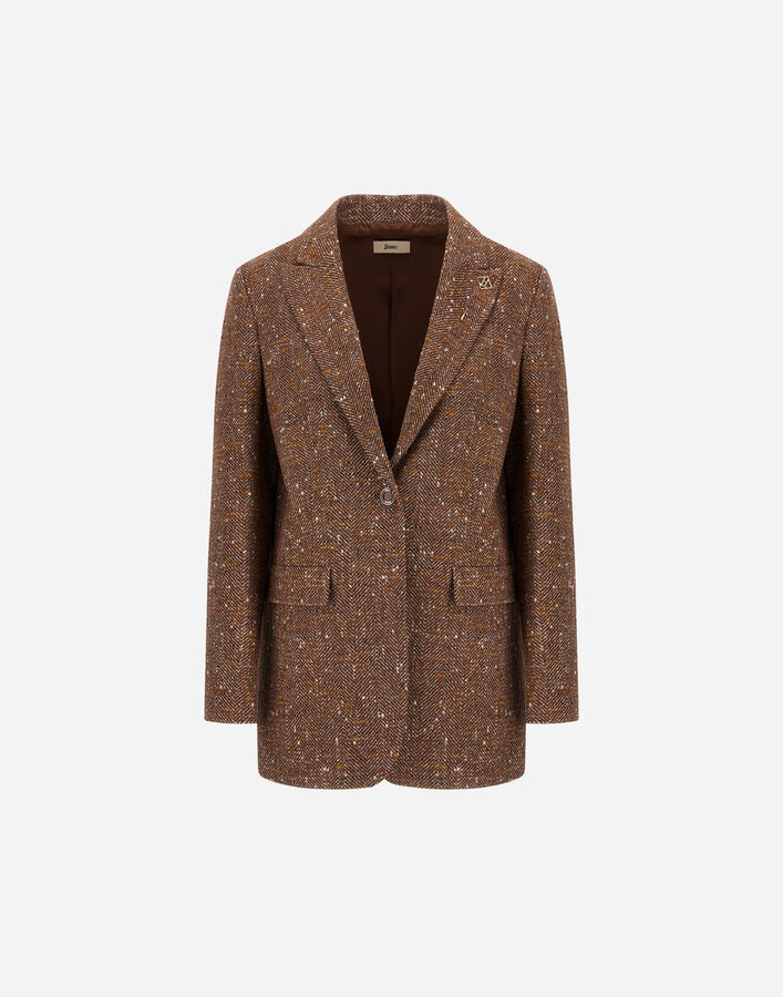 Herno BABY ALPACA AND WOOL BLAZER Camel BLZ00003D335532157
