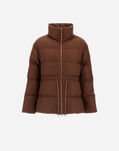 Herno SHORT PARKA IN VIRGIN WOOL TWEED Leather PI002082D334662240