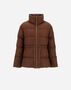 Herno SHORT PARKA IN VIRGIN WOOL TWEED Leather PI002082D334662240