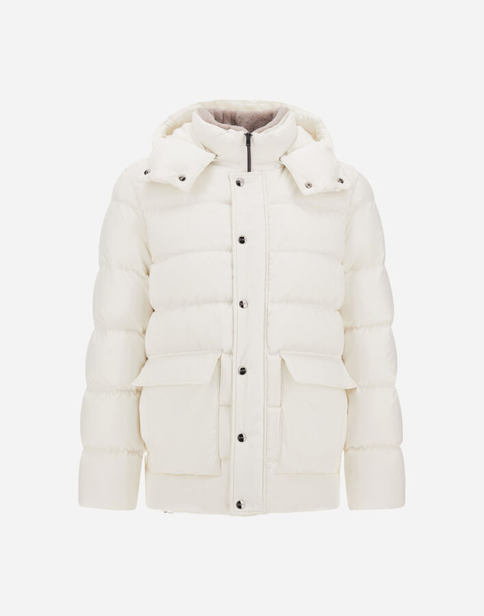 Herno PARKA IN SUPER-MATT TECHNICAL FABRIC WITH MONOGRAM White PI001402U12414Z1000