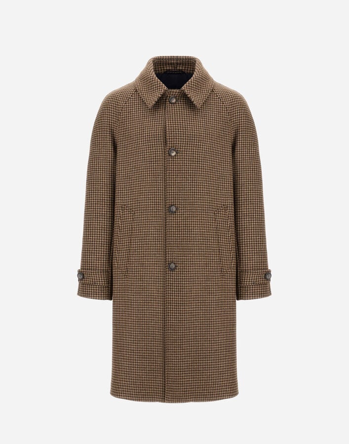 COAT IN HOUNDSTOOTH MELTON Herno Herno COAT IN HOUNDSTOOTH MELTON Olive Green CA000210U334607780