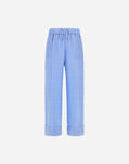 Herno RESORT TROUSERS IN CHECK LINEN Light Blue PT00041DR171419088