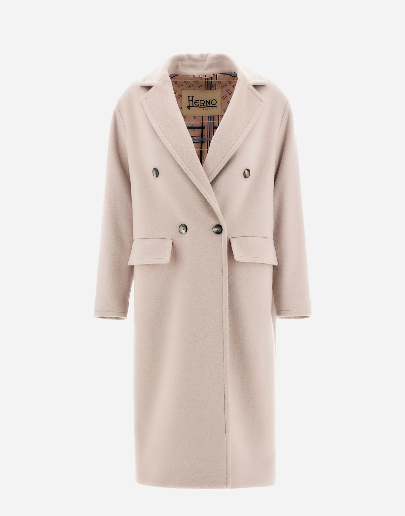 COAT IN FANCY LUXURY WOOL in Light Beige for Women Herno