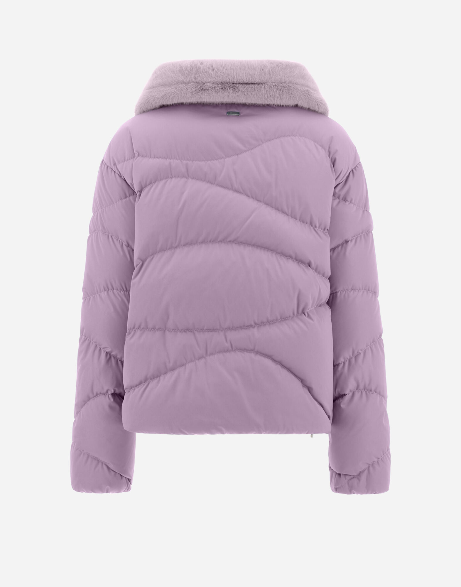 SATIN AND LADY FAUX FUR BOMBER JACKET in Lilac for Women Herno