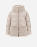 Herno A-SHAPE JACKET IN NYLON ULTRALIGHT AND SOFT FAUX FUR Chantilly PI000169G12017Z1985