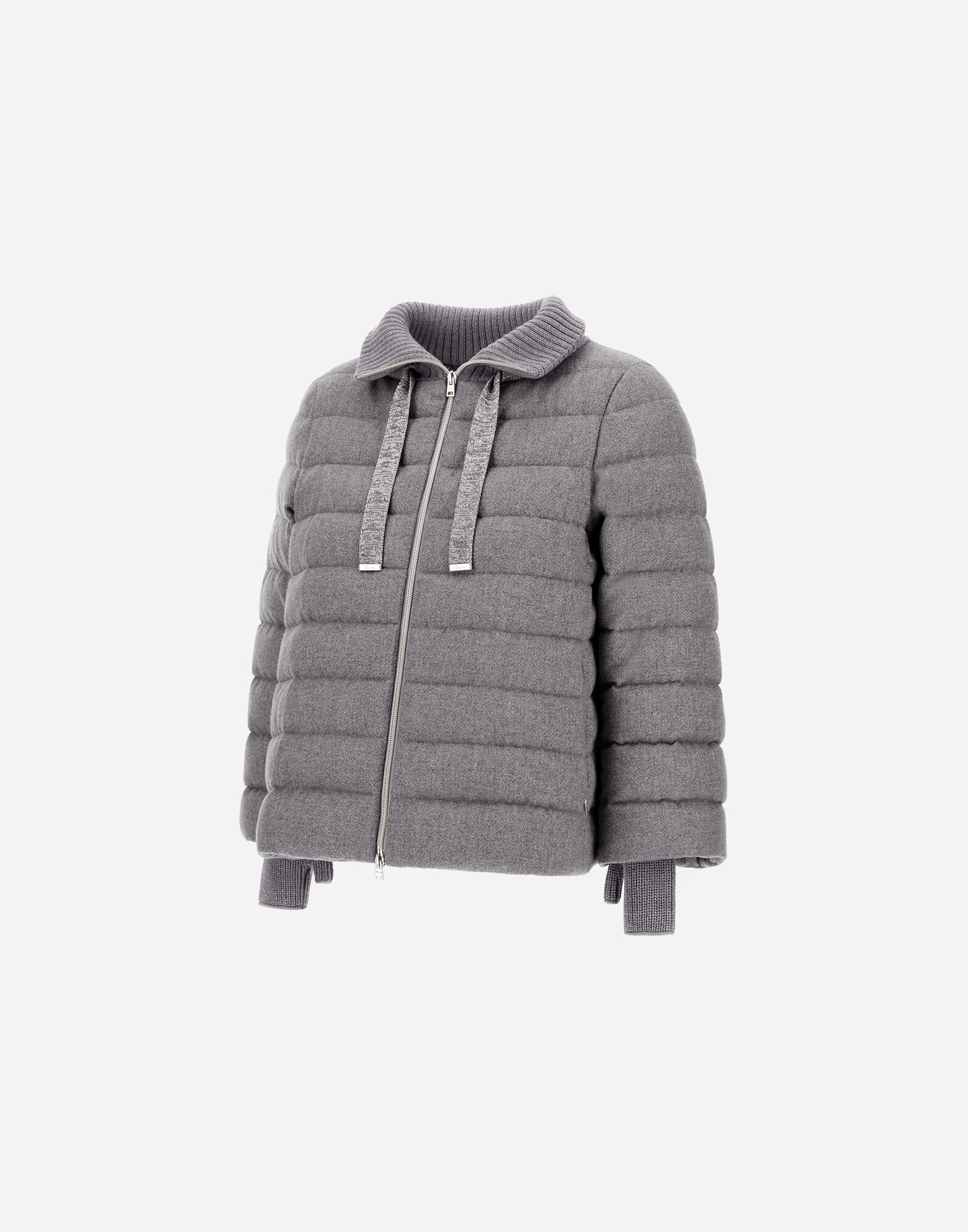 レディース RESORT CAPE IN LUCENT CASHMERE WOOL ライトグレー