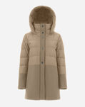Herno ECOWOOL AND ULTRALIGHT NYLON A-LINE JACKET Sand PI001759D333442000
