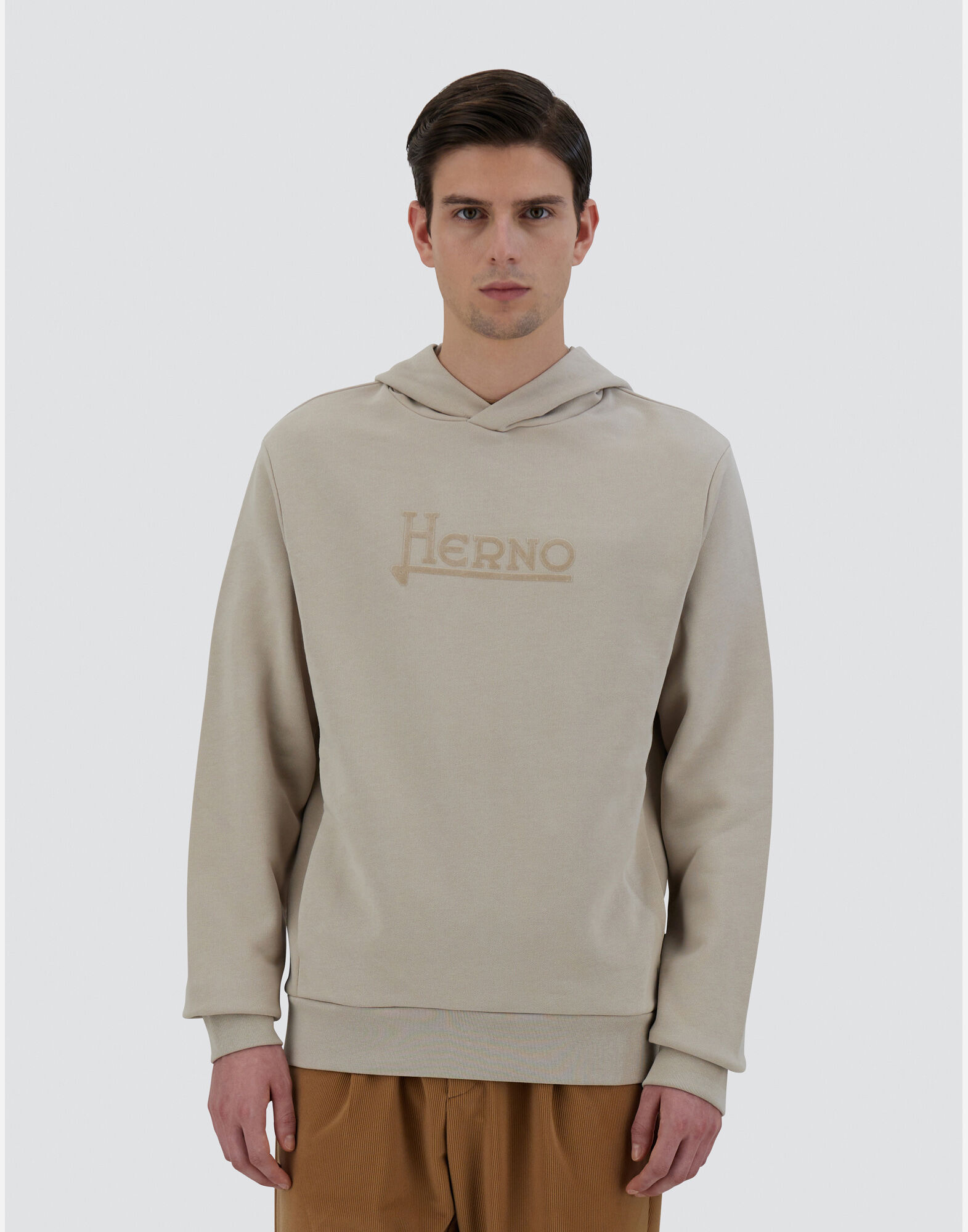 HOODIE IN HEAVY COTTON SWEATER in Chantilly for Men Herno