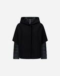 Herno RESORT CAPE IN FELTED WOOL & NYLON ULTRALIGHT Black PI00154DR333729300