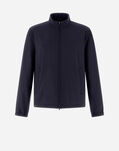 Herno BOMBER JACKET IN CREPE FLUID Navy Blue GI000438U334219200