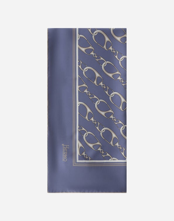 Herno SCARF IN ICONIC PRINT SILK Light Blue FOULARD90150309128