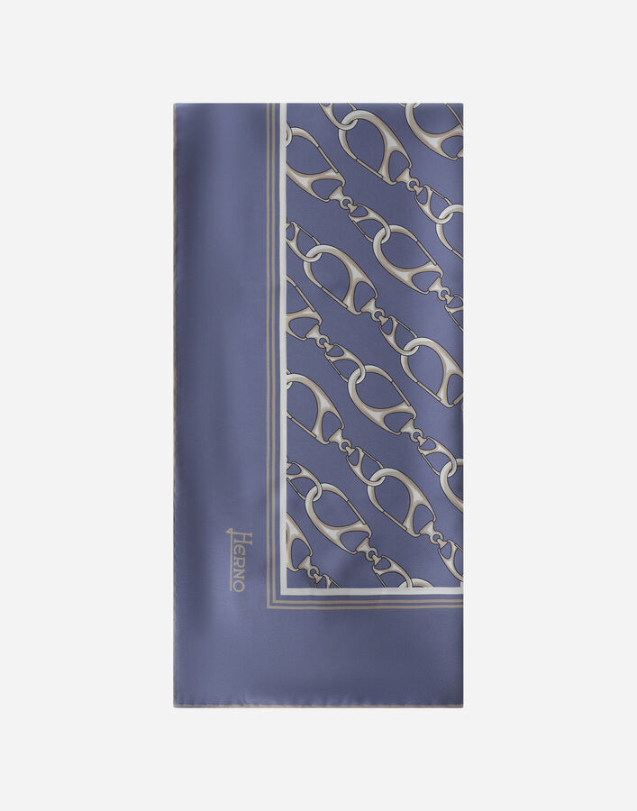 Herno SCARF IN ICONIC PRINT SILK Light Blue FOULARD90150309128
