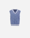 Herno ETERNAL COTTON CABLE GILET Light Blue MV000007U720879026
