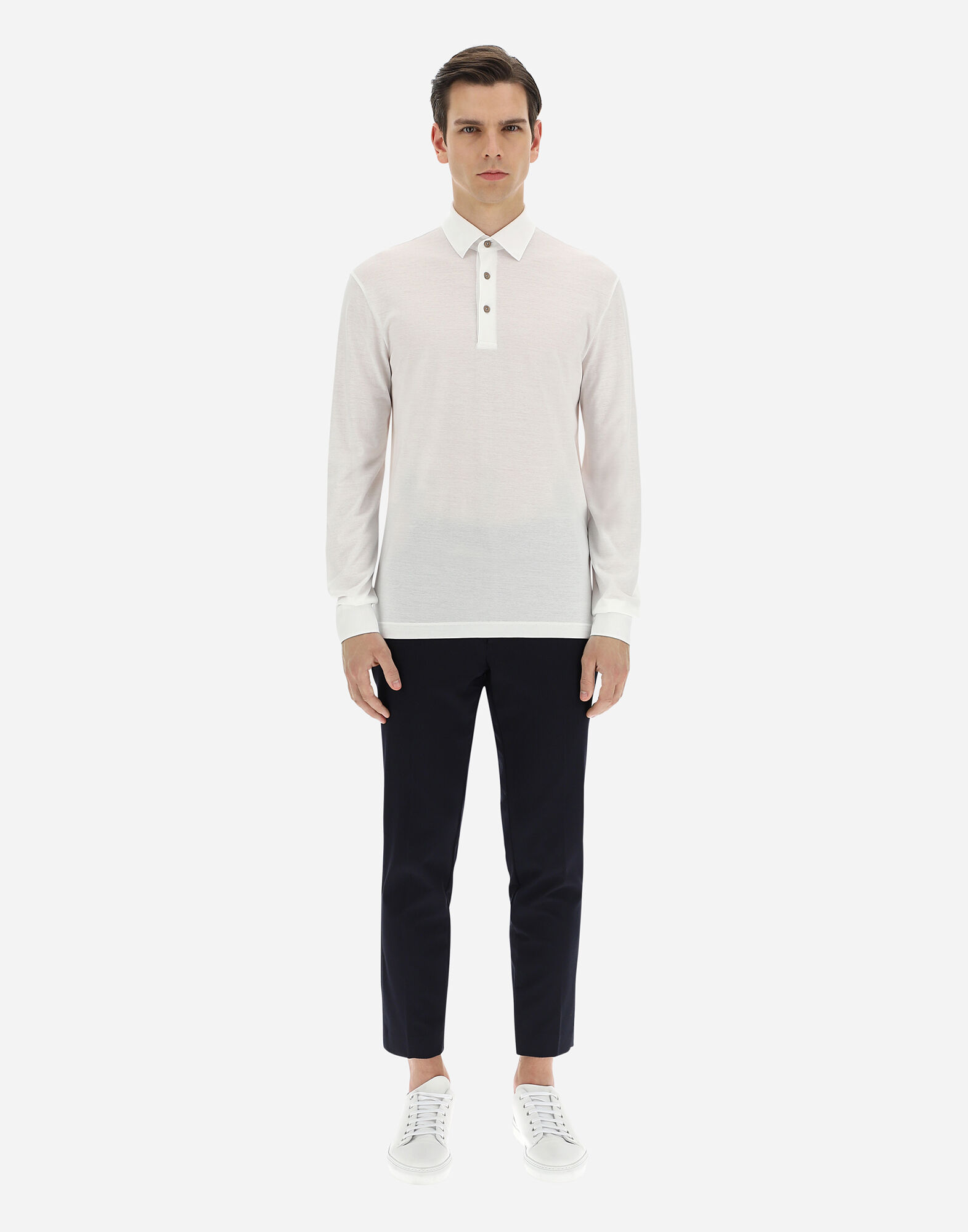CREPE JERSEY POLO SHIRT in White for Men | Herno®