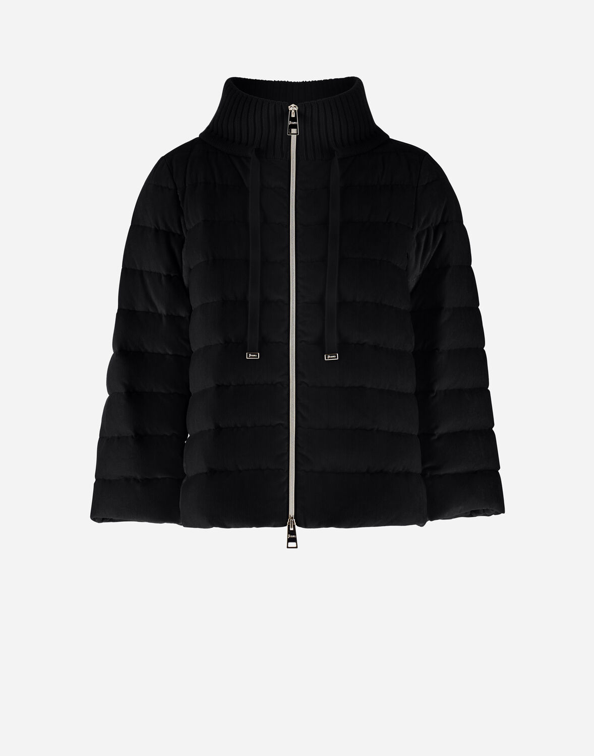 Herno Padded Goose Down Wool Jackets In Black