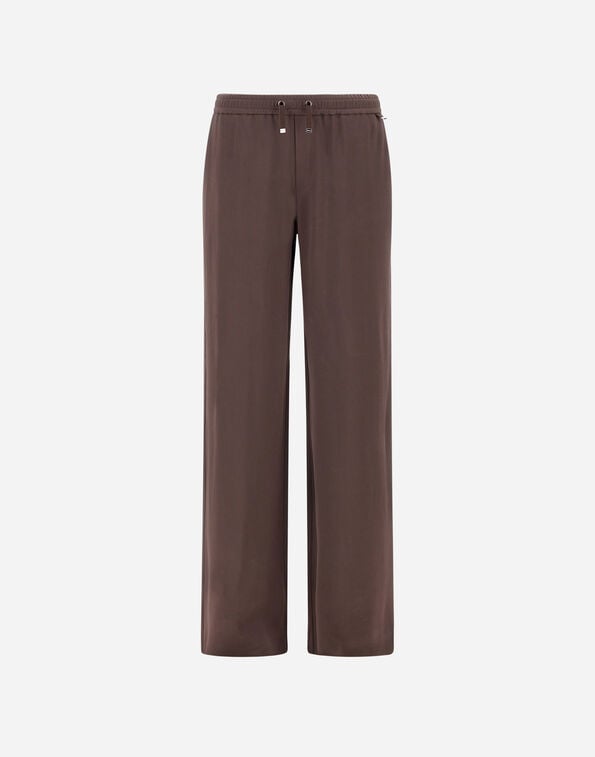 Herno RESORT TROUSERS IN SATIN Dark Chocolate PT00057DR127278810