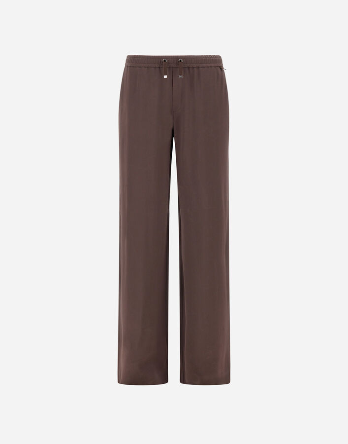 Herno RESORT TROUSERS IN SATIN Dark Chocolate PT00057DR127278810