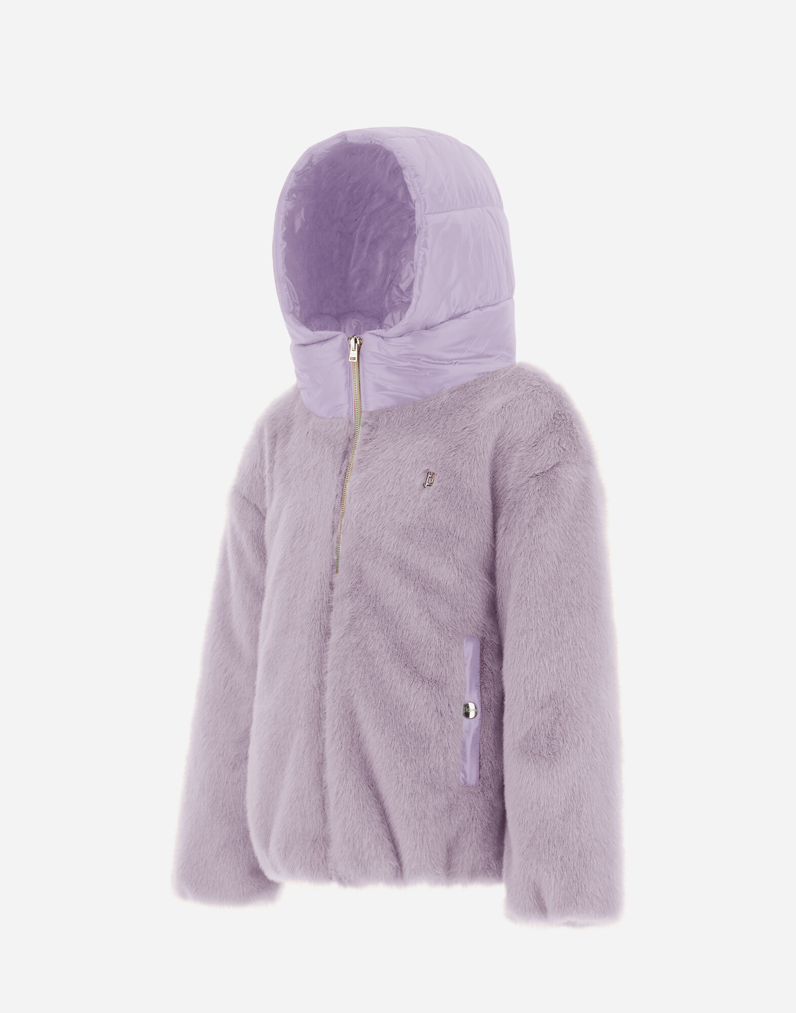 BOMBER IN LADY FAUX FUR AND NYLON ULTRALIGHT en Lilac pour Filles