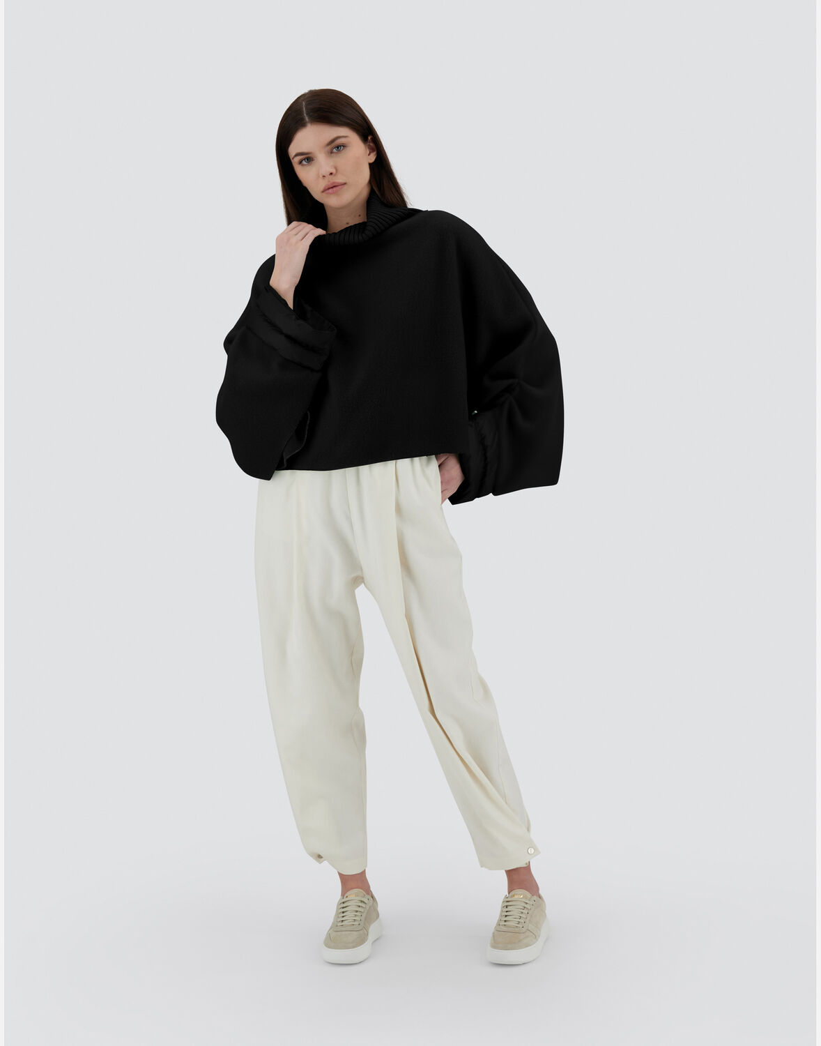 Herno ソフトポンチョ＆ナイロン ウルトラライト Resort ポンチョ In Black