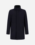 Herno CARCOAT IN EASY WOOL AND LIGHT FAUX FUR Dark Blue CA000214U33432R9290