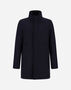 Herno CARCOAT IN EASY WOOL AND LIGHT FAUX FUR Dark Blue CA000214U33432R9290