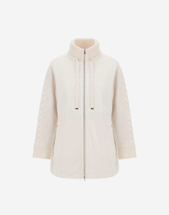 Herno RESORT COAT IN CASHMERE AND SILK Ivory GC00089DR380871200