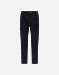 Herno RESORT CARGO TROUSERS IN PURE COTTON Navy Blue PT00039UR132669200