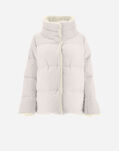 Herno CASHMERE, SILK AND LADY FAUX FUR CAPE Chantilly PI001802D380871985