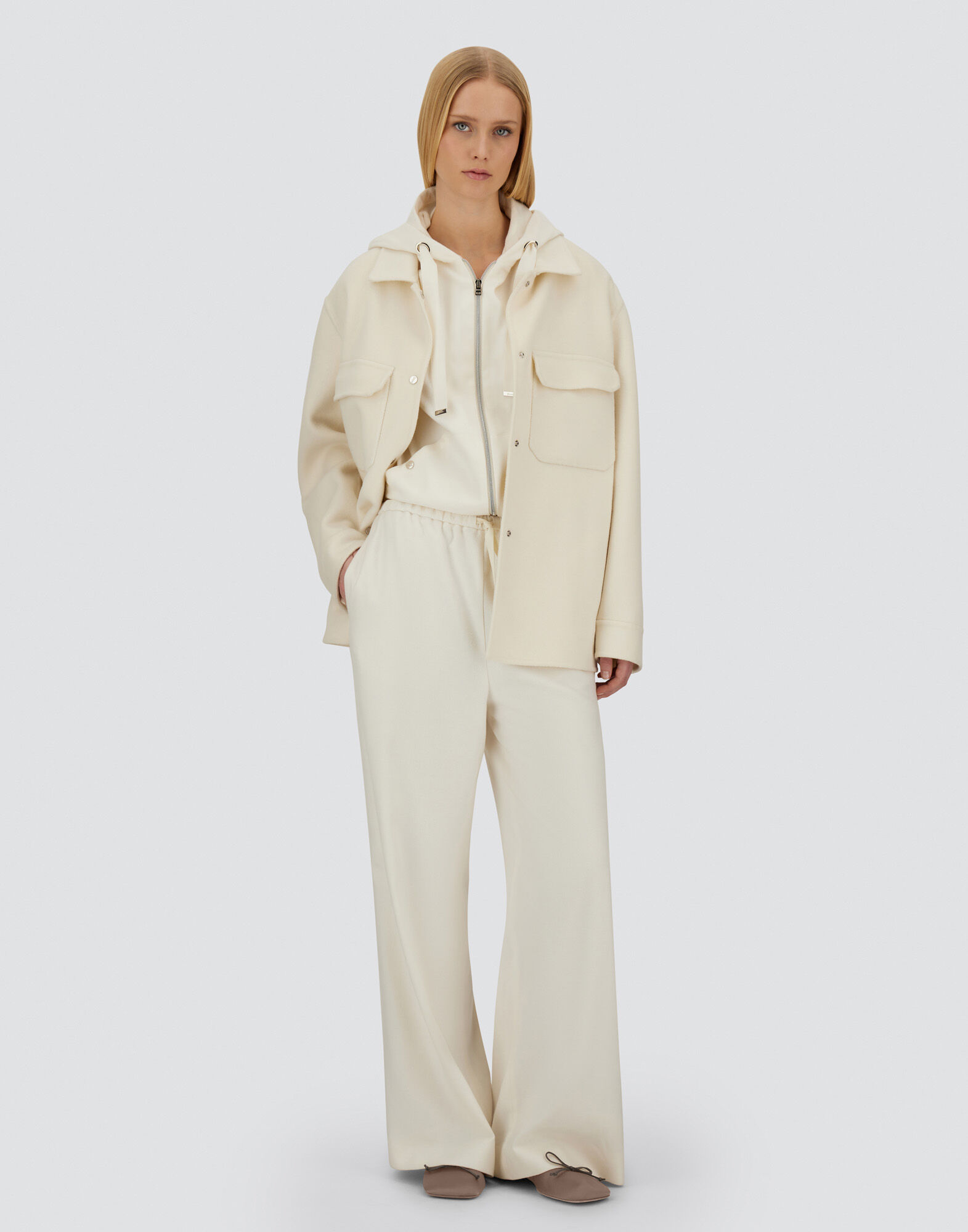 RESORT TROUSERS IN CASHMERE SILK in Ivory for Women | Herno®
